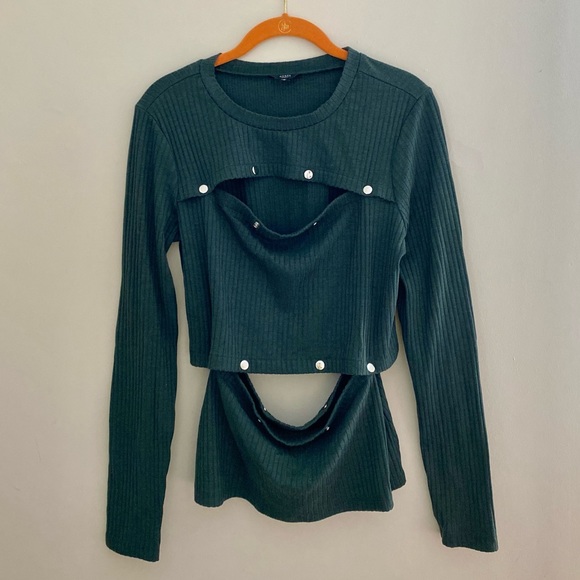 Guess Tops - *SALE* 🍓 Guess Forest Green Convertible Sweater // Size M